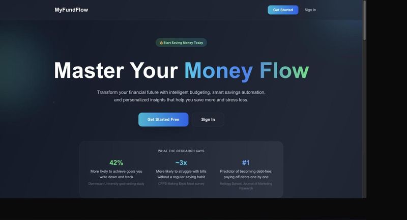 MyFundFlow homepage, built by GS46 Tech
